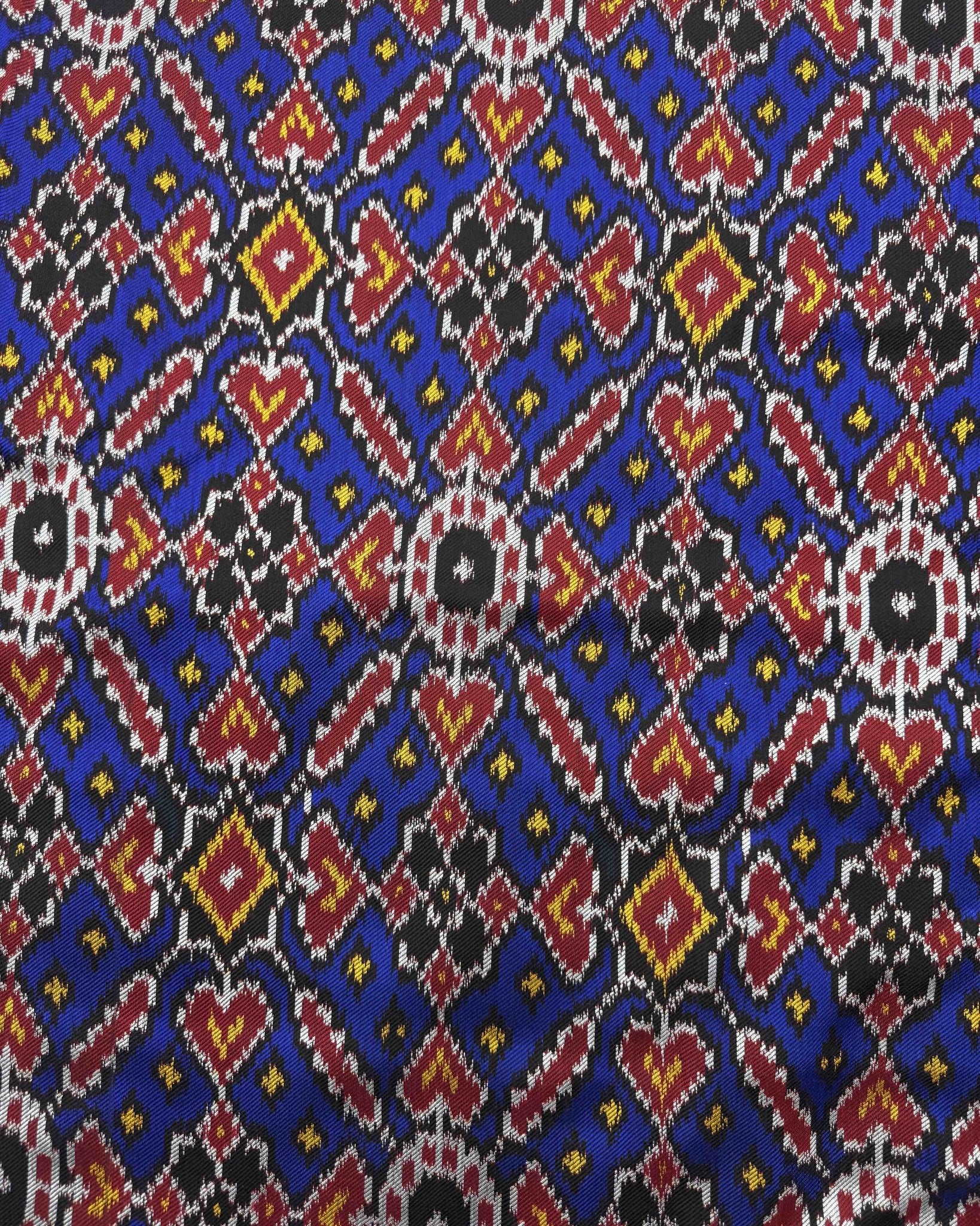 Red & Blue Manekchowk Twill Patola Saree - SindhoiPatolaArt