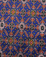 Red & Blue Manekchowk Twill Patola Saree - SindhoiPatolaArt