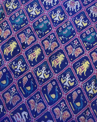 Red & Blue Narikunj Twill Patola Saree - SindhoiPatolaArt