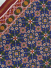 Red & Blue Navaratn Double Ikat Patan Patola Saree - SindhoiPatolaArt