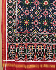 Red & Blue Navratan Patola Dupatta - SindhoiPatolaArt