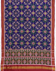 Red & Blue Navratan Patola Dupatta - SindhoiPatolaArt