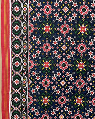 Red & Blue Navratan Patola Dupatta - SindhoiPatolaArt