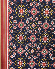 Red & Blue Navratan Patola Dupatta - SindhoiPatolaArt