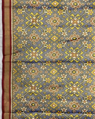 Red & Blue Navratan Tissue Patola Saree - SindhoiPatolaArt