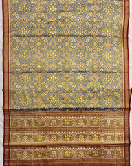 Red & Blue Navratan Tissue Patola Saree - SindhoiPatolaArt