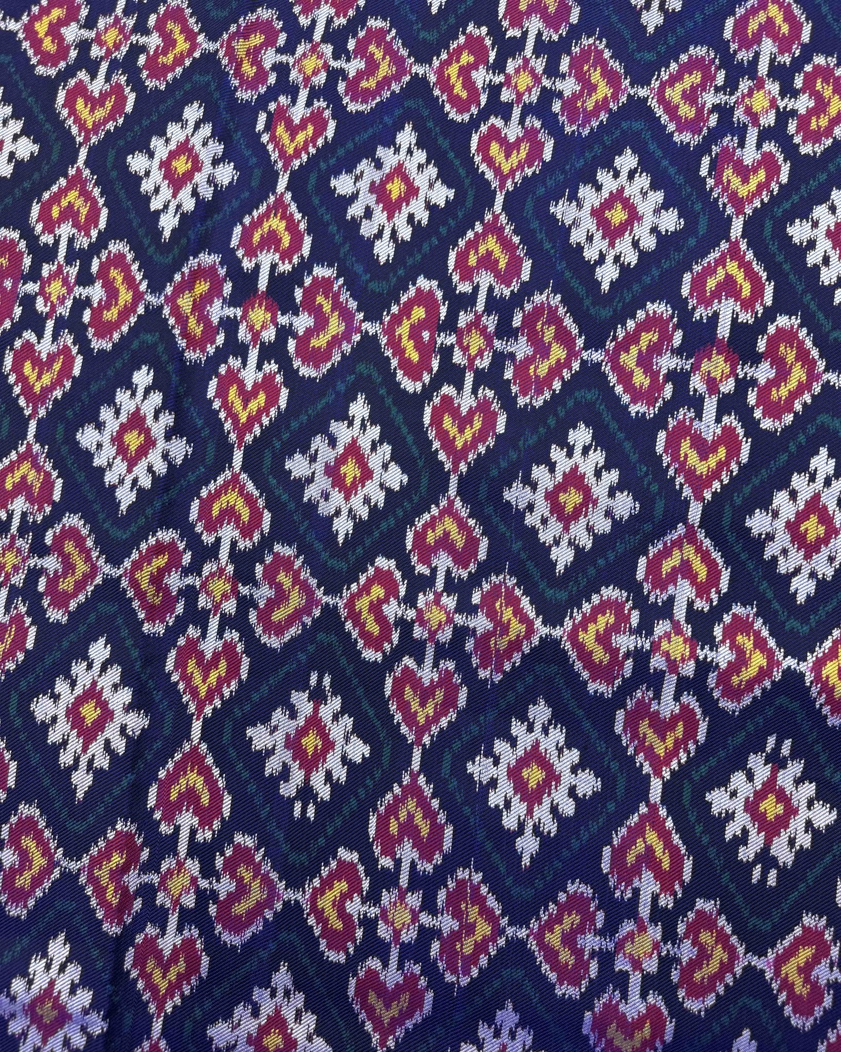 Red & Blue Panchanda Twill Patola Saree - SindhoiPatolaArt