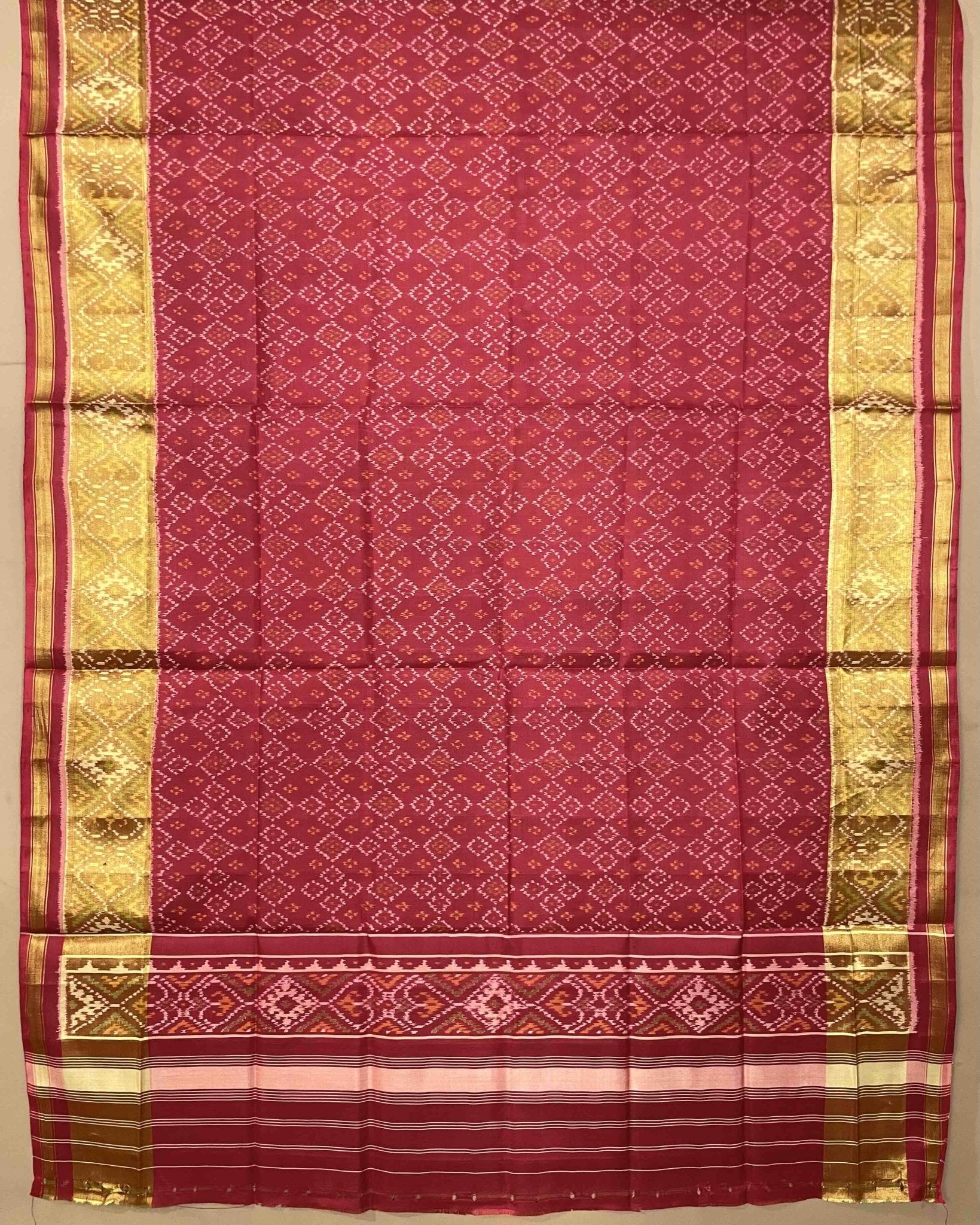 Red Booty Design Patola Dupatta - SindhoiPatolaArt