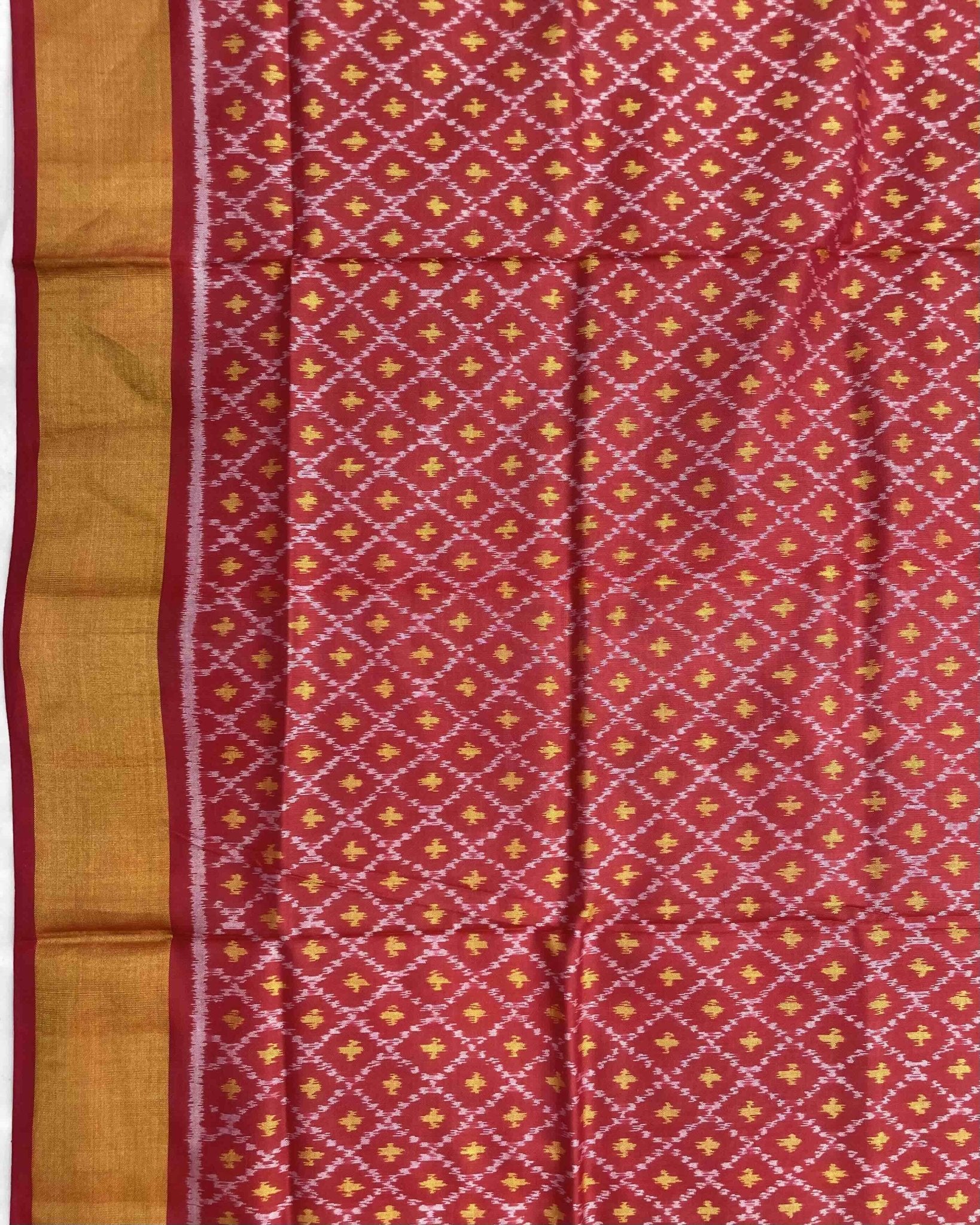 Red Booty Design Patola Saree - SindhoiPatolaArt