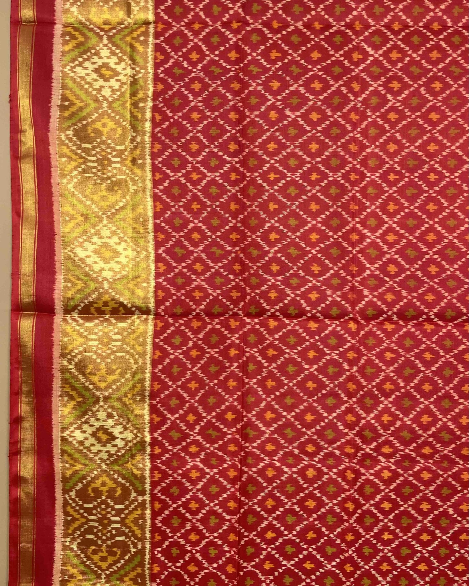 Red Booty Designer Patola Dupatta - SindhoiPatolaArt