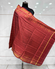Red Booty Patola Dupatta - SindhoiPatolaArt