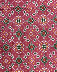 Red & Carrot Pink Navratan Patola Dupatta - SindhoiPatolaArt