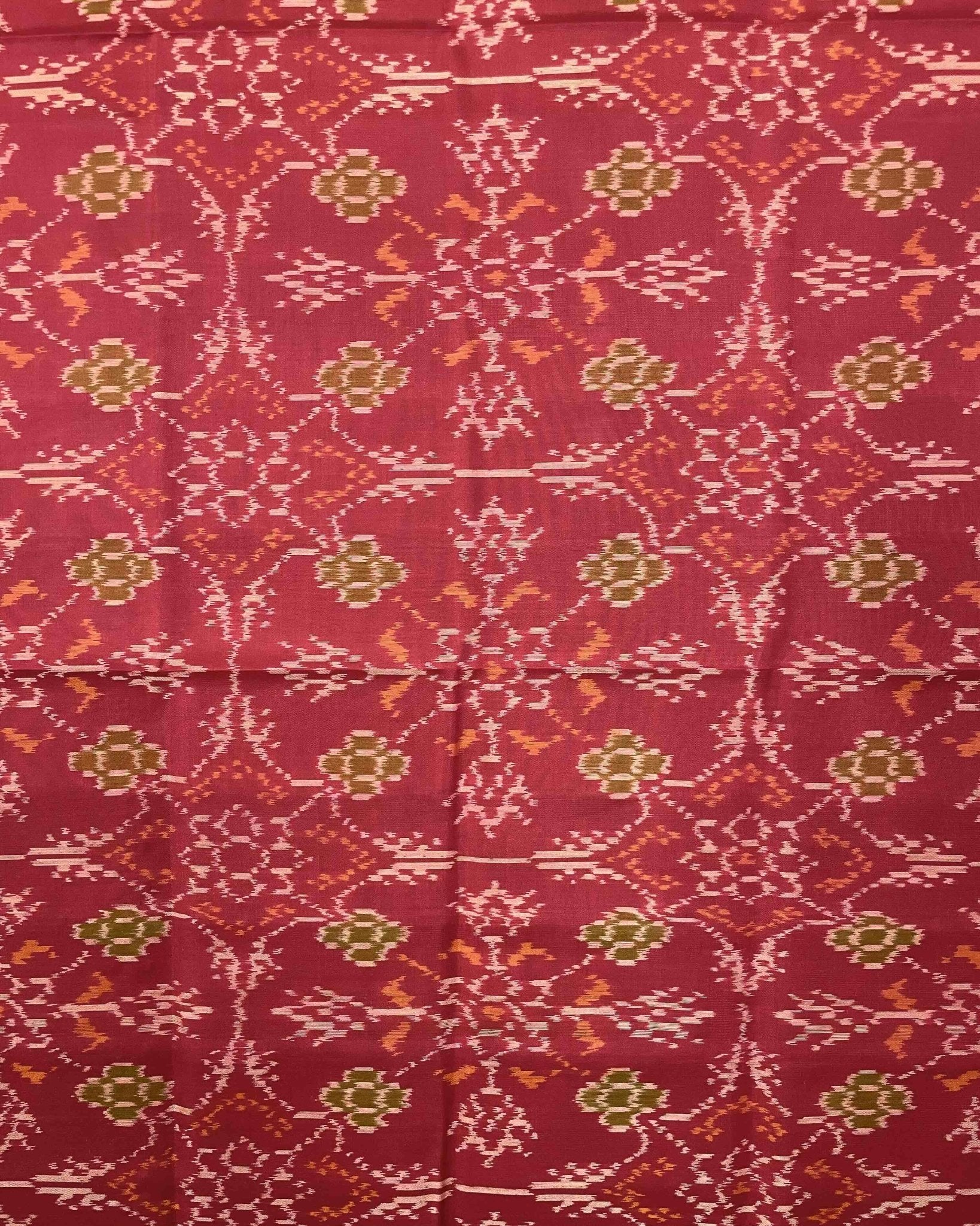 Red Chhabdi Patola Dupatta - SindhoiPatolaArt