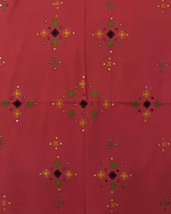 Red Chomukh Mirror Kutchi Woolen Shawl - SindhoiPatolaArt