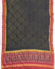 Red & Dark Grey Bandhani Patola Dupatta - SindhoiPatolaArt