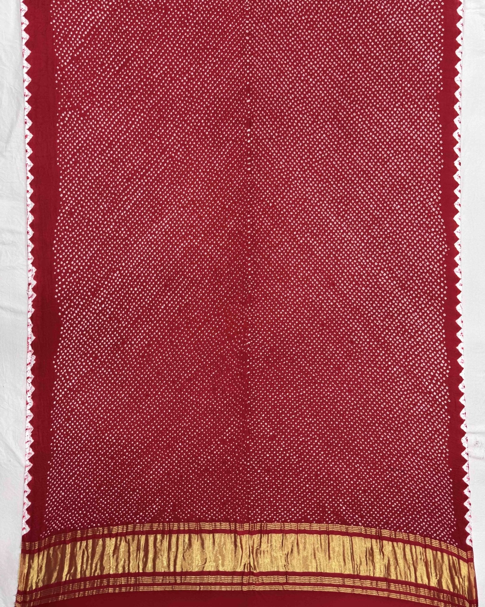 Red Gajji Silk Bandhani Dupatta - SindhoiPatolaArt