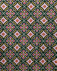 Red & Green Buttonful Designer Patola Dupatta - SindhoiPatolaArt