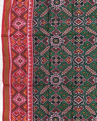 Red & Green Manekchowk Patola Dupatta - SindhoiPatolaArt