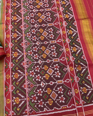 Red & Green Narikunj Designer Patola Saree - SindhoiPatolaArt