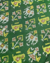 Red & Green Narikunj Patola Saree - SindhoiPatolaArt