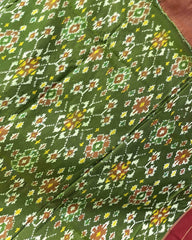 Red & Green Navratan Designer Patola Dupatta - SindhoiPatolaArt