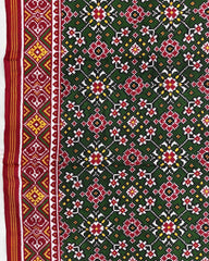 Red & Green Navratan Patan Patola Saree - SindhoiPatolaArt