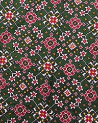 Red & Green Navratan Patan Patola Saree - SindhoiPatolaArt
