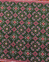Red & Green Navratan Patan Patola Saree - SindhoiPatolaArt