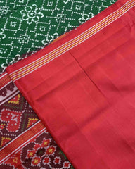 Red & Green Navratan Patola Saree - SindhoiPatolaArt