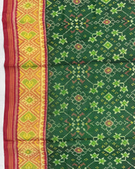 Red & Green Navratan Patola Saree - SindhoiPatolaArt
