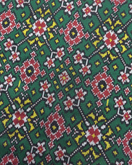 Red & Green Navratan Patola Saree - SindhoiPatolaArt
