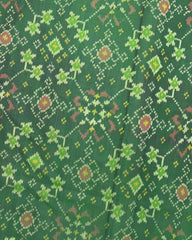 Red & Green Navratan Patola Saree - SindhoiPatolaArt
