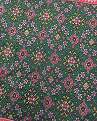 Red & Green Navratan Patola Saree - SindhoiPatolaArt