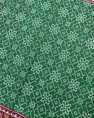 Red & Green Navratan Patola Saree - SindhoiPatolaArt