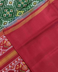Red & Green Panchanda Patola Saree - SindhoiPatolaArt