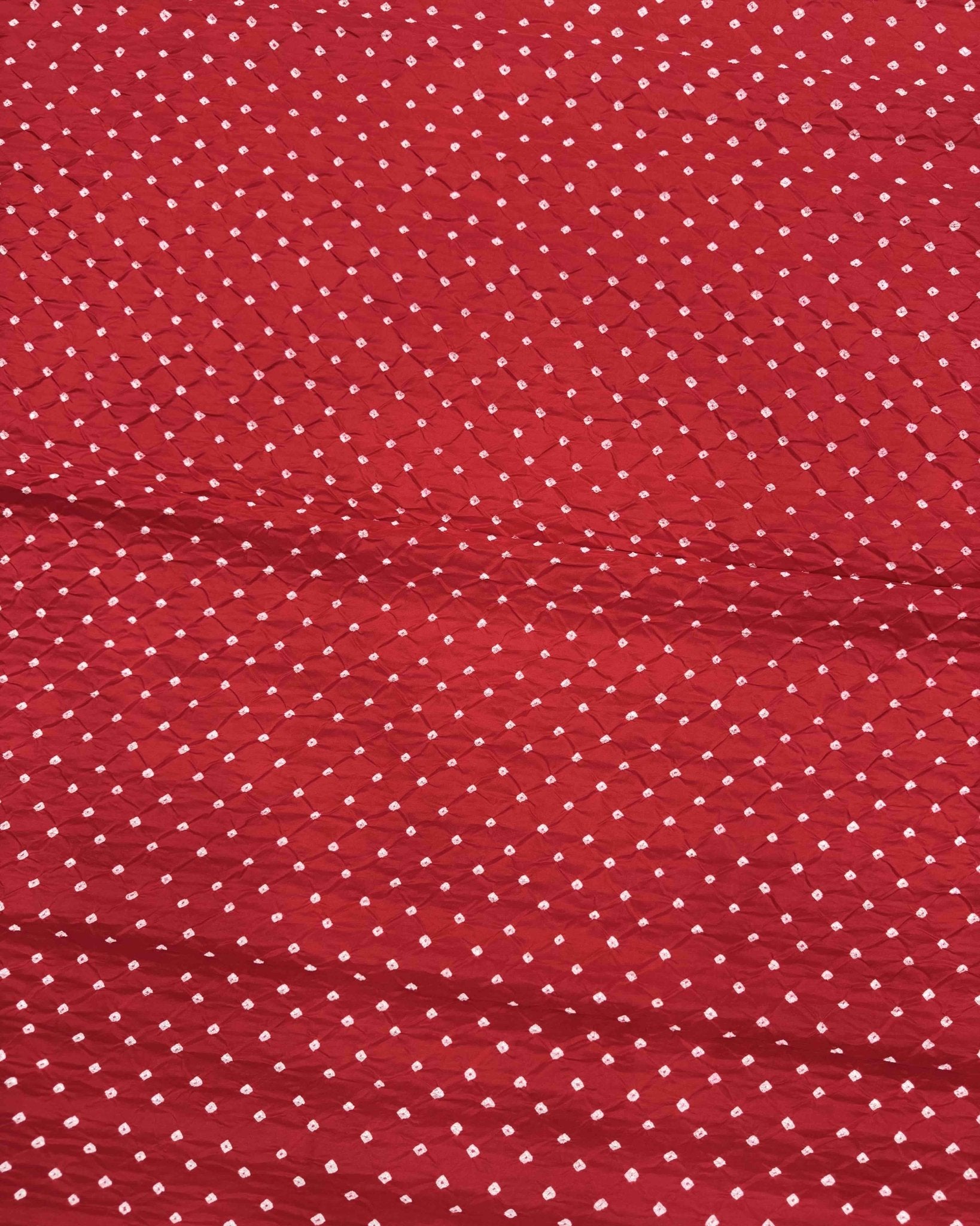 Red Habotai Bandhani Saree - SindhoiPatolaArt