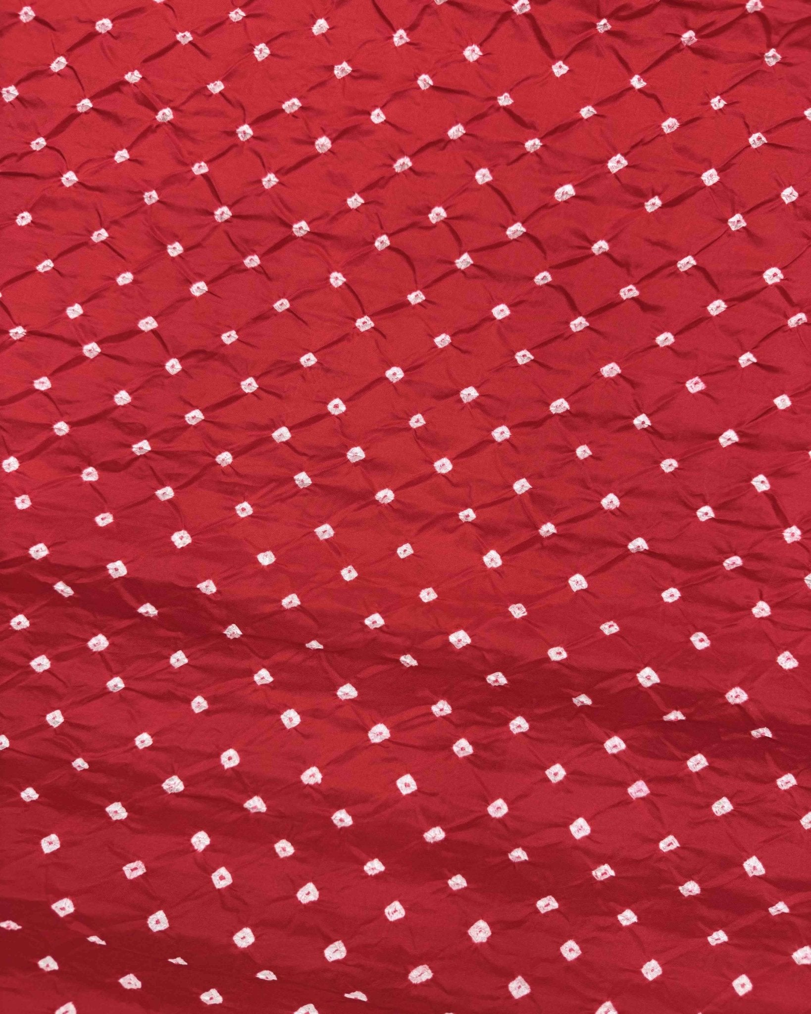 Red Habotai Bandhani Saree - SindhoiPatolaArt