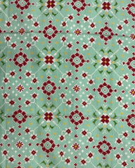 Red & Light Green Navratan Double Ikat Patola Dupatta - SindhoiPatolaArt
