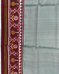 Red & Light Green Pattern Design Patola Dupatta - SindhoiPatolaArt
