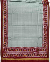 Red & Light Green Pattern Design Patola Dupatta - SindhoiPatolaArt