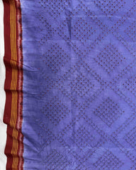 Red & Light Purple Bandhani Patola Dupatta - SindhoiPatolaArt