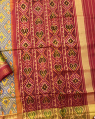 Red & Light Purple Panchanda Patola Saree - SindhoiPatolaArt