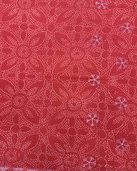 Red Lukhnowi Work Georgette Bandhani Saree - SindhoiPatolaArt