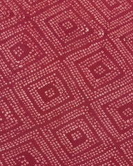 Red Lukhnowi Work Georgette Bandhani Saree - SindhoiPatolaArt