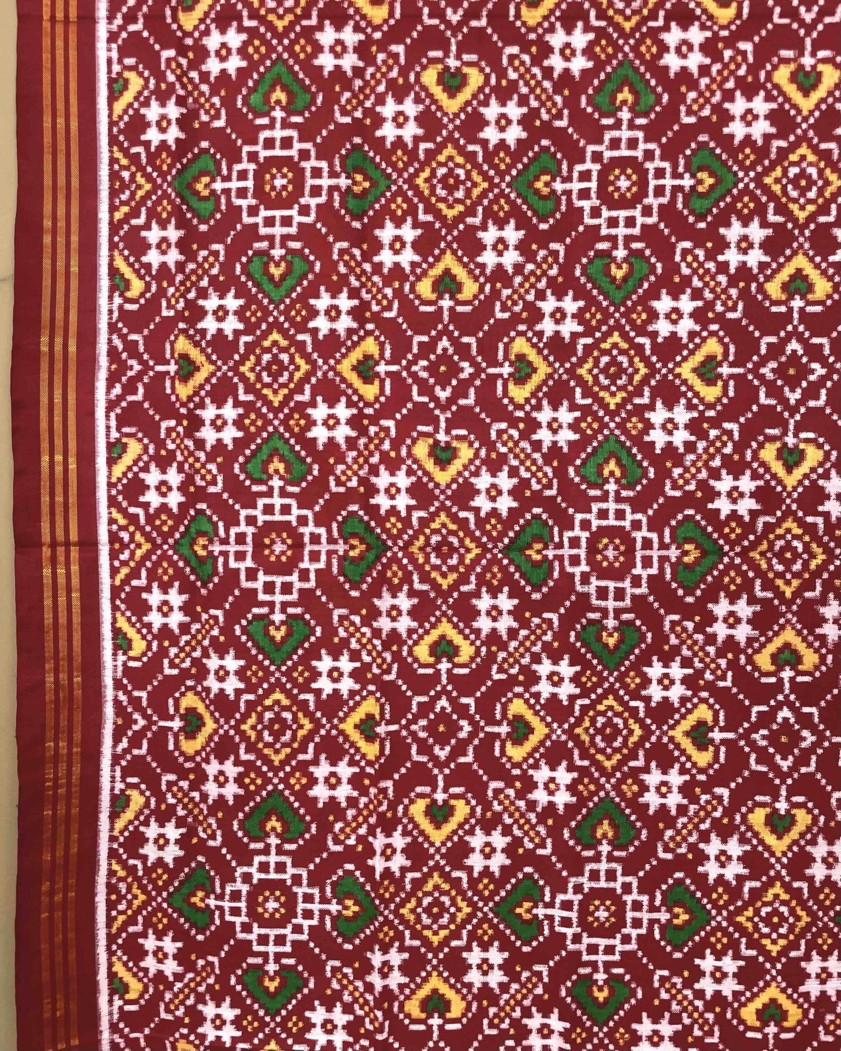 Red Manekchowk Patola Dupatta - SindhoiPatolaArt
