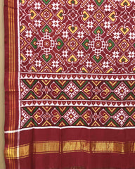 Red Manekchowk Patola Dupatta - SindhoiPatolaArt