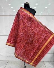 Red Manekchowk Patola Dupatta - SindhoiPatolaArt
