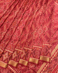 Red Manekchowk Patola Saree - SindhoiPatolaArt