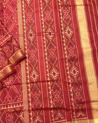 Red Manekchowk Patola Saree - SindhoiPatolaArt