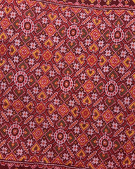 Red Manekchowk Semi Double Ikat Patola Saree - SindhoiPatolaArt